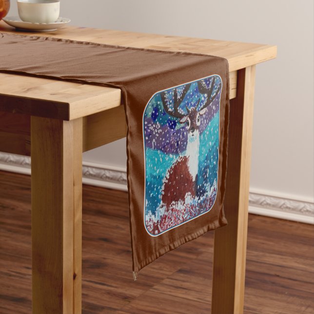 Deer Painting Short Table Runner (In Situ)