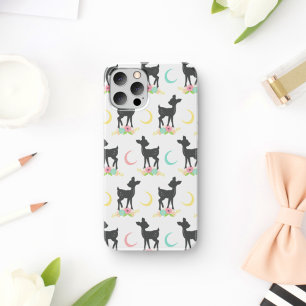 Deer Pattern, Baby Deer, Boho, Flowers, Moon iPhone 11 Case