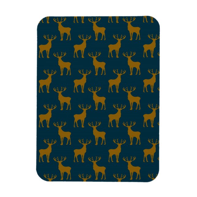 Deer Pattern Brown and Blue Magnet (Vertical)