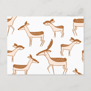 Deer Pattern Design Animal Cute Postcard