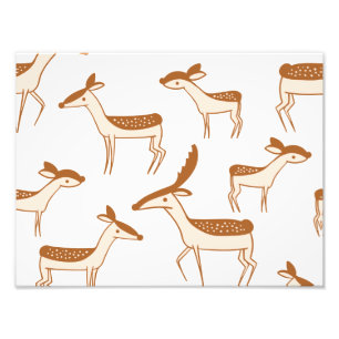 Deer Pattern Design Animal Cute Postcard Photo Print