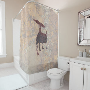 Deer Petroglyph Rinconada Canyon NM Shower Curtain