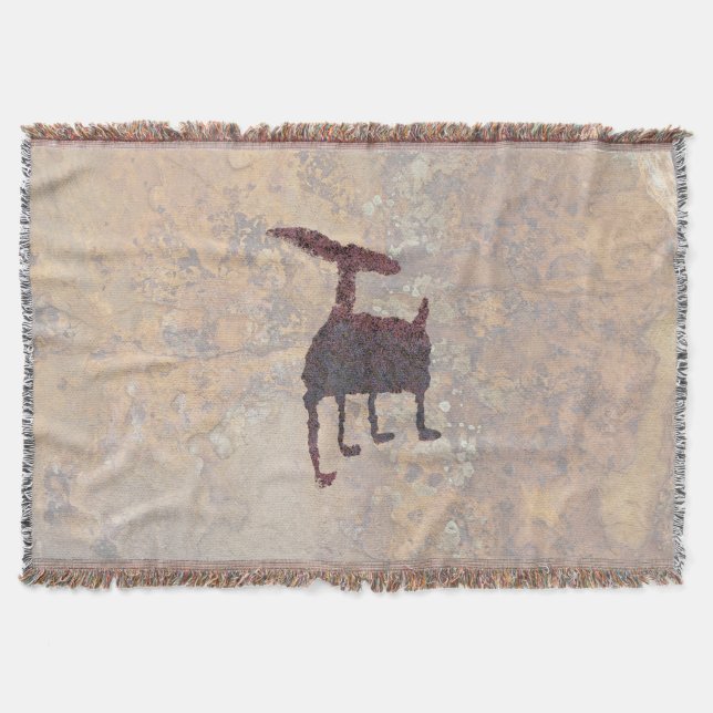 Deer Petroglyph Rinconada Canyon NM Throw Blanket (Front)