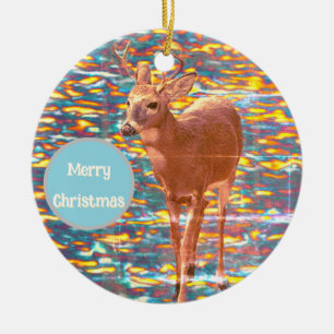 Deer Photo Christmas Ornament