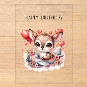 Deer Pilot Birthday Acrylic Invitations