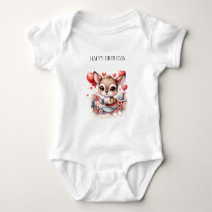 Deer Pilot Birthday Baby Bodysuit