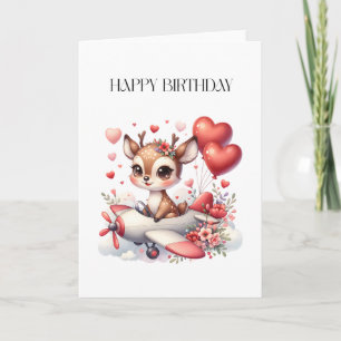 Deer Pilot Birthday Card