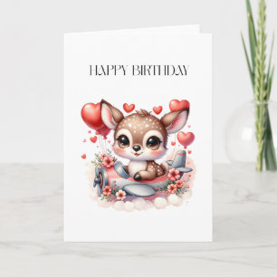Deer Pilot Birthday Card