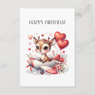 Deer Pilot Birthday Enclosure Card