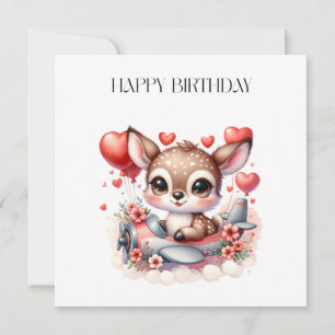 Deer Pilot Birthday Invitation
