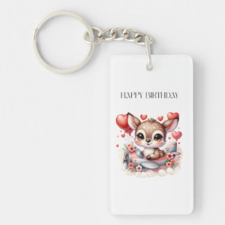 Deer Pilot Birthday Key Ring