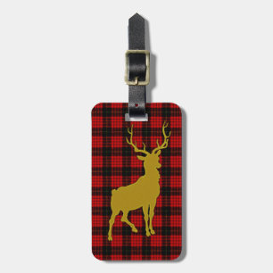 Deer Plaid Luggage Tag
