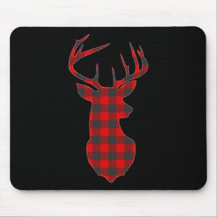 Deer Plaid Red Reindeer Buck Christmas Xmas  Mouse Pad