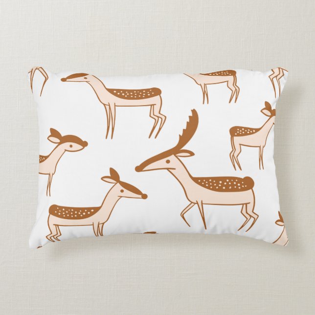 Deer Playing in the Snow Decorative Cushion (Front)