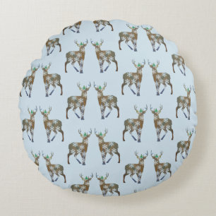 Deer Polyester Round throw cushion