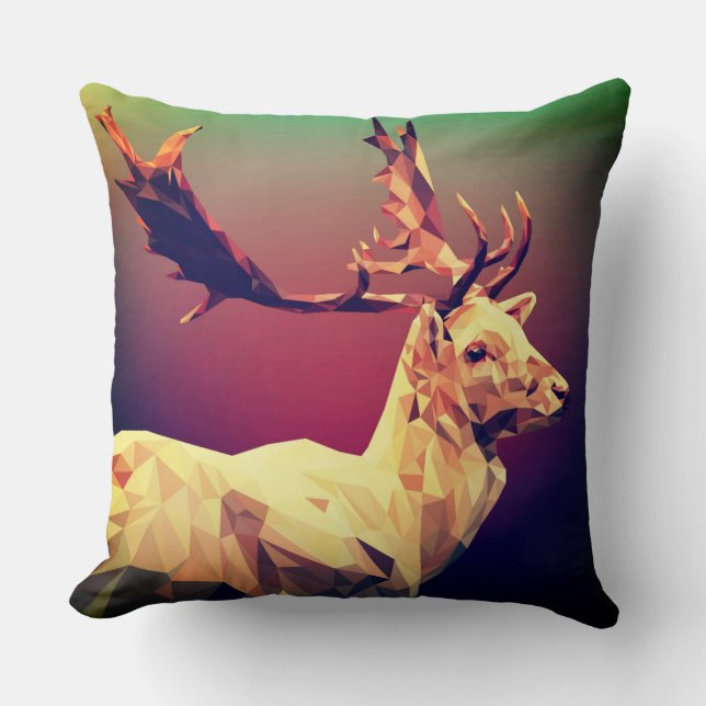 Deer Polygon Design Cushion (Front)