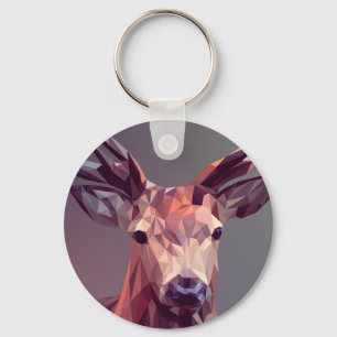 Deer Polygons Art Design Graphic Animal Stag Postc Key Ring