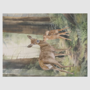 Deer Redwood Forest Watercolor Tissue Paper