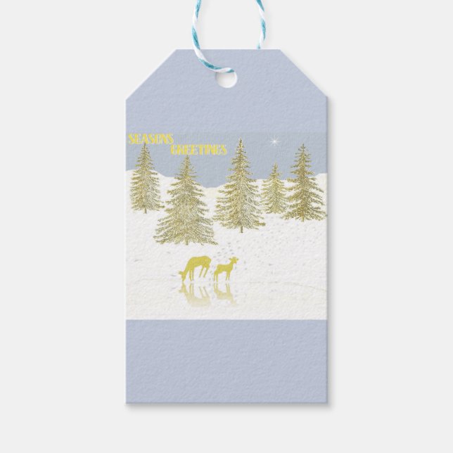 Deer Reflection Gift Tags (Front)