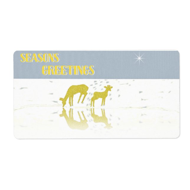 Deer Reflection-Star-Your Custom Shipping Labels (Front)