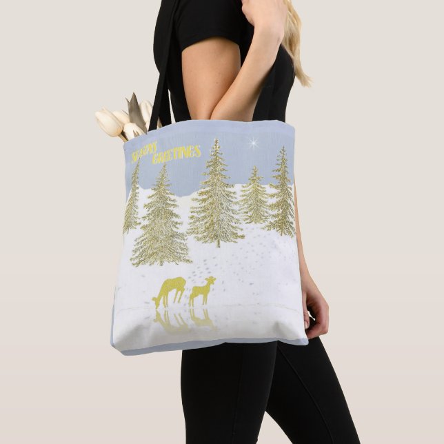 Deer Reflection Tote Bag (Close Up)