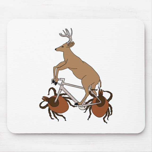 Deer Riding Bike With Deer Tick Wheels Mouse Pad (Front)