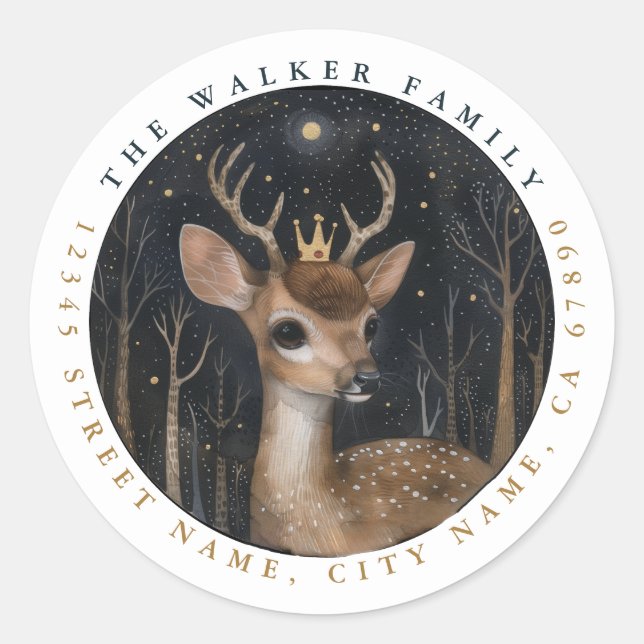 Deer Round Stickers (Front)