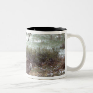Deer running Two-Tone coffee mug