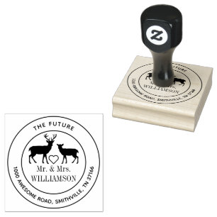 Deer Rustic The Future Mr And Mrs Return Address Rubber Stamp