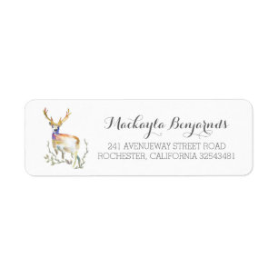 deer rustic wedding return address label