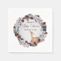 Deer Rustic Winter Floral Baby Shower