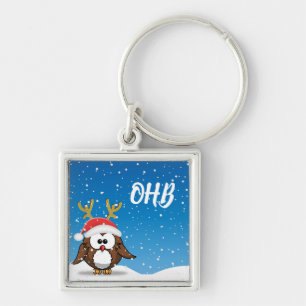 Deer Santa Owl Key Ring