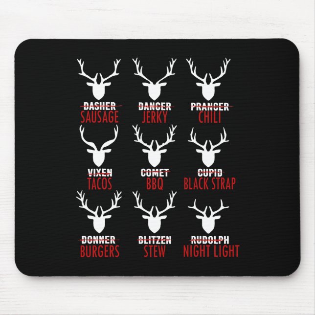 Deer Sausage Jerky Chilli Tacos Bbq  Mouse Pad (Front)