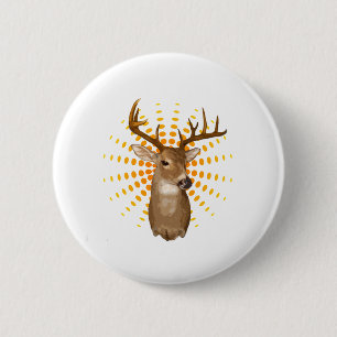 Deer season 6 cm round badge