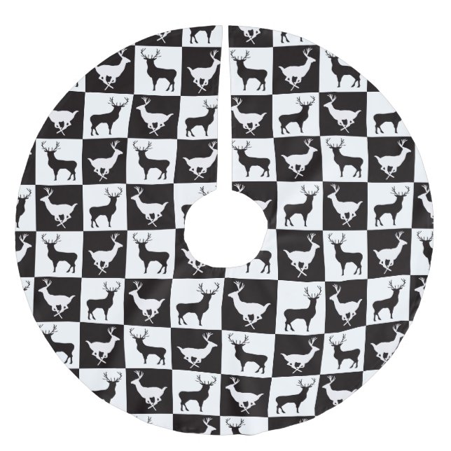 Deer Silhouette Christmas Tree Skirt (Front)