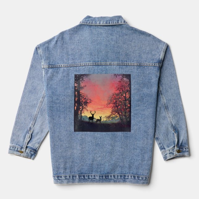 Deer Silhouette Denim Jacket (Back)