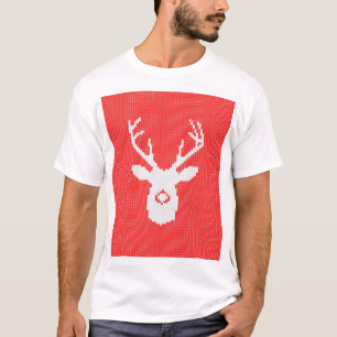 Deer Silhouette in Christmas Sweater Style Knit