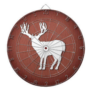 Deer Silhouette on Faux Wooded Background Dartboard