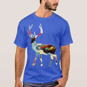 Deer silhouette river nature watercolor painting 1 T-Shirt
