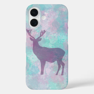 Deer silhouette Simple abstract Winter Cute Pastel iPhone 16 Case