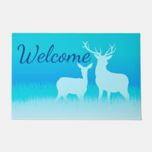 Deer Silhouette Woodland Welcome Doormat