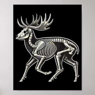 Deer Skeleton Halloween Poster