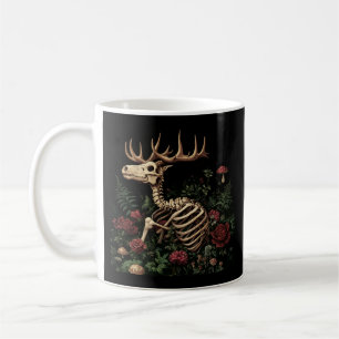 Deer Skeleton Mystical Gothic Floral  Coffee Mug