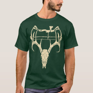 Deer Skull Compound Bow Retro Hunting Archery Dad T-Shirt