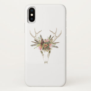 Deer Skull & Flowers iPhone X Case