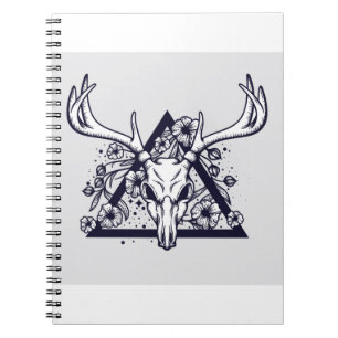 Deer Skull Head Animal Antlers Skeleton Dead Notebook