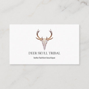 Deer Skull Horn Boho Tribal Business Card