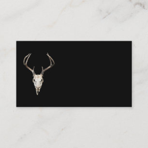 Deer Skull on Black   Outfitters   Taxidermist Bus Business Card