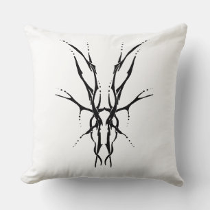 Deer Skull Tribal Design for deer Hunters black Cushion