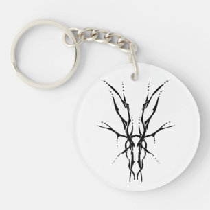 Deer Skull Tribal Design for deer Hunters black Key Ring